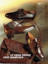 Publicité Advertising 087  1992  Manfield  chaussures  sacs look croco