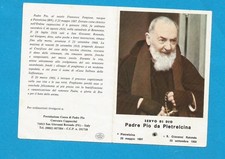 IMAGE PIEUSE RELIQUE Serviteur de Dieu  PADRE PIO SOUTANE mitaines CHAPELET
