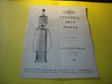 FEUILLET D EPOQUE POMPE A ESSENCE SATAM PHARE CARRE MO 4 --   boutillon themis