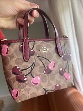 Coach Mini City Tote Bag Purse Signature Cherry Print Crossbody CY737 NWT
