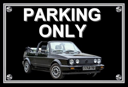 Plaque parking only - ",