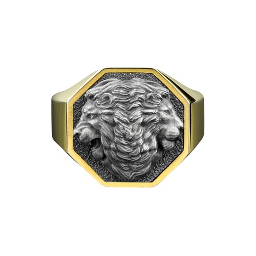 Bague argent plaqué or - en,