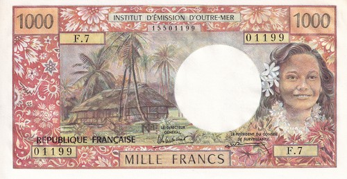 Tahiti 1000 francs tahitienne - 1000,