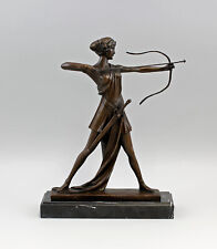 9973086 Sculpture En Bronze Diana Déesse De La Chasse Après Prix Archère H 33 Cm