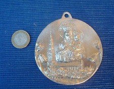 V49 Grande Médaille Medaillon Métal Etain ? Vierge Marie Enfant Religion Collect