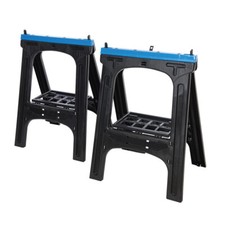 LOT DE 2 CHEVALETS TRETEAUX ROBUSTES ANTI DERAPANTS REPLIABLES CHARGE 200 KG