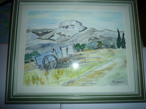 Aquarelle paysage provence - paysage,