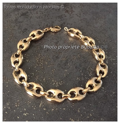 Bracelet maille grain café - bracelet,