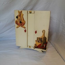 Armoire de poupée en bois art populaire année 40/50 vintage décalcomanie ancien 
