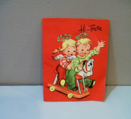 Vtg christmas card angel - vtg,