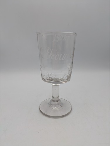 Ancien verre pied souvenir - verre,