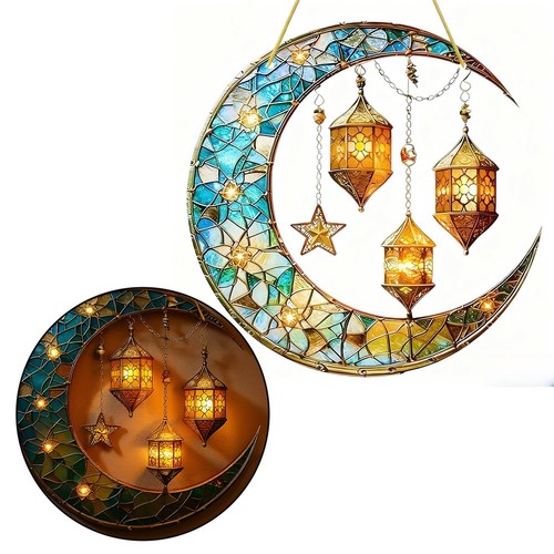 Décor suspendu lune coloré