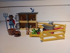 PLAYMOBIL LOT FERME CLAPIER LAPINS FERMIER 10 LAPINS ÉLEVAGE 