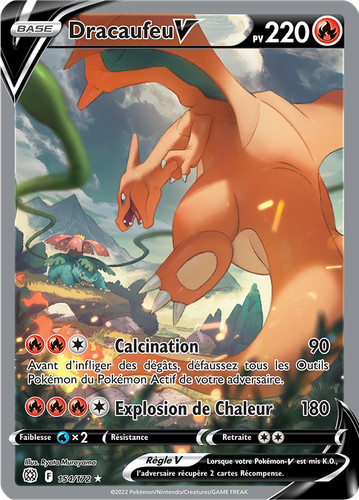 Carte pokémon dracaufeu - pokémon, dracaufeu-v