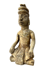 Statuette vintage de dignitaire Maya en pierre sculpté, Ixchel talisman