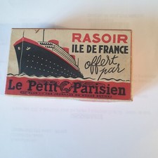 ANCIENNE BOITE A RASOIR ILE DE FRANCE EN BAKELITE  1930AVEC BOITE DE LAMES