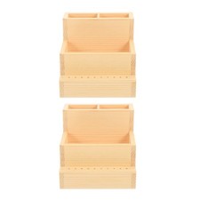 Lot de 2 porte-embouts à ongles en bois – Boîte de rangement capacité à