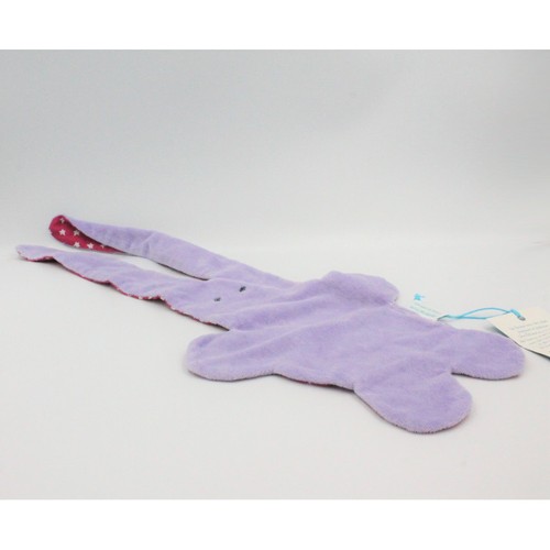 Doudou bio plat lapin - , mauve