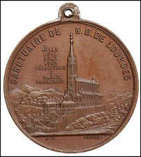 Médaille Religieuse Ou Dévotionnelle France Lourdes 1920 Madonna Sanctuaire
