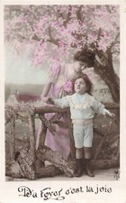 CP SOUS ARBRE FLEURS MAMAN