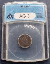 1852 Seated Liberty Dime Low