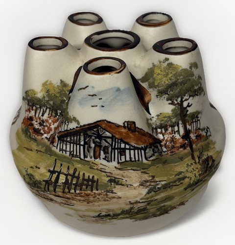 Rare vase pique - fleurs, en