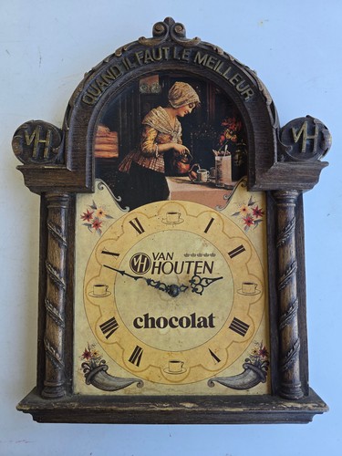 Pendule chocolat van houten - pendule, houten.