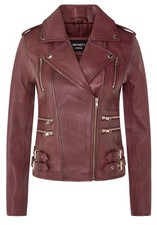 Femmes Cuir Veste Motard