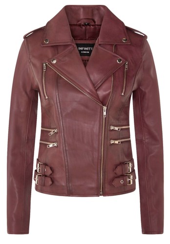 Femmes cuir veste motard - cuir,