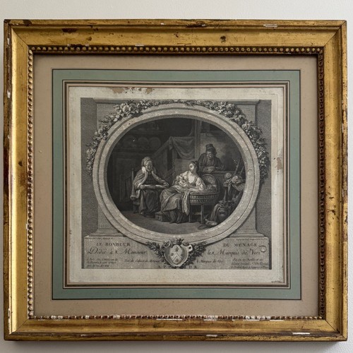 Gravure xviiie bonheur du - xviiie,