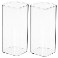  2 Pcs Verre Carré Pour Boire Rectangulaire Tasse À Café Tasses Thé