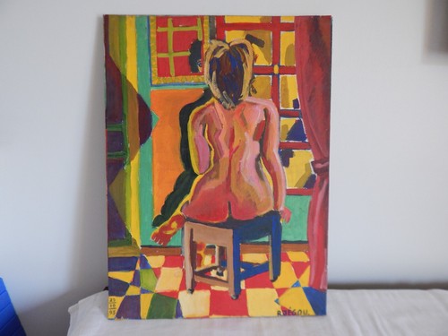 Ancien tableau huile - huile, sur