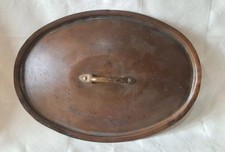 Ancien Couvercle Ovale Cuivre