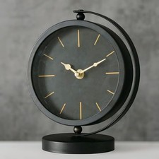 Horloge de bureau style ancien vintage noir plateau décoratif métal cadeau un...