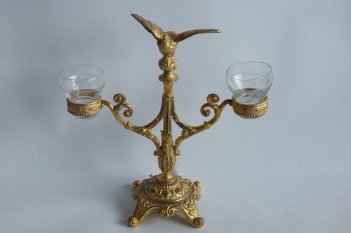 Baguier bronze doré oiseau - baguier,