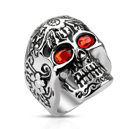 Bague homme acier massif tete - bague,