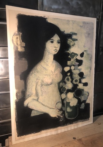 Lithographie couleur xxe jeune - lithographie,