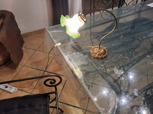 Ancienne lampe laiton bronze - ancienne, laiton,bronze