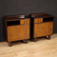 Paire de chevets en bois acajou meubles tables italiennes années 60 chambre