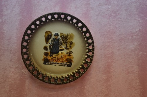 Ancienne assiette barbotine - ancienne,