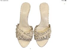 Superbe Sandales Mules Cuir Blanche Bottega Veneta 38 Tbe Authentique 