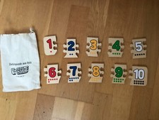 puzzle chiffres en bois - 1 à 10 - enfant