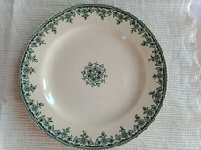 H.B & cie GAGNY Terre de Fer ASSIETTE 24cm - Frise de FLEURETTES bleues - FLEUR