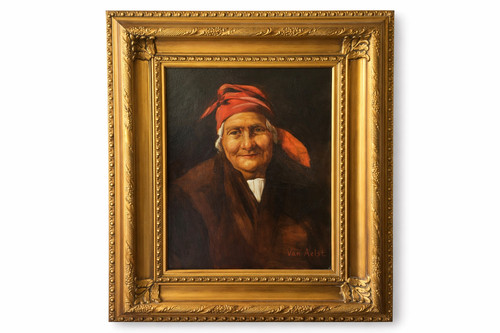 Tableau ancien portrait - , femme