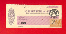 REIMS ( 51 ) BANQUE CHAPUIS / BORDEREAU DE PAIEMENT / TIMBRE FISCAL 10 CTS