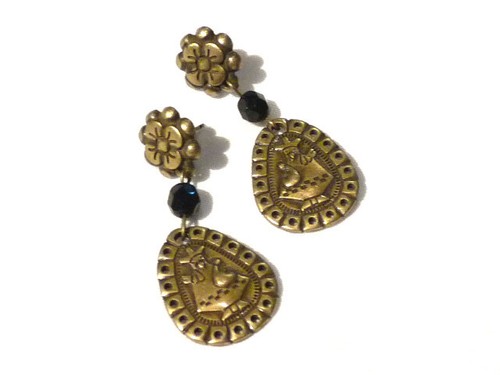 Bijou alliage bronzé boucles