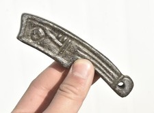 4.2" chinois Hongshan culture météorite sculpture monnaie couteau Pendentif