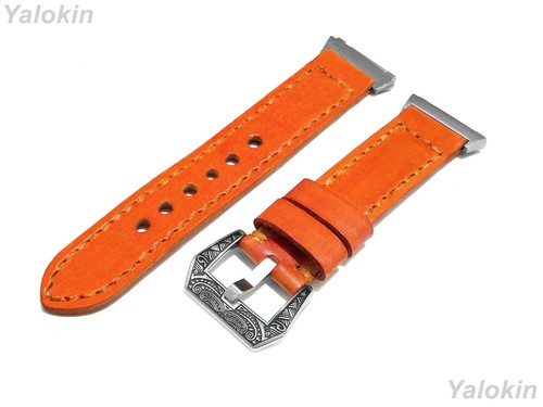 Orange brossé cuir - orange, cousu