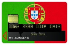 Stickers, Autocollants, Adhésifs Carte Bancaire Motif Drapeau Portugal