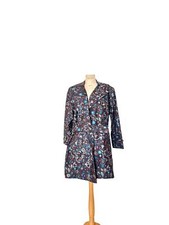 Yves Saint Laurent Paris  1970s Silk Colorful Trench Coat Size 38 / M 